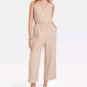 Universal Thread Linen Blend Open Back Jumpsuit
